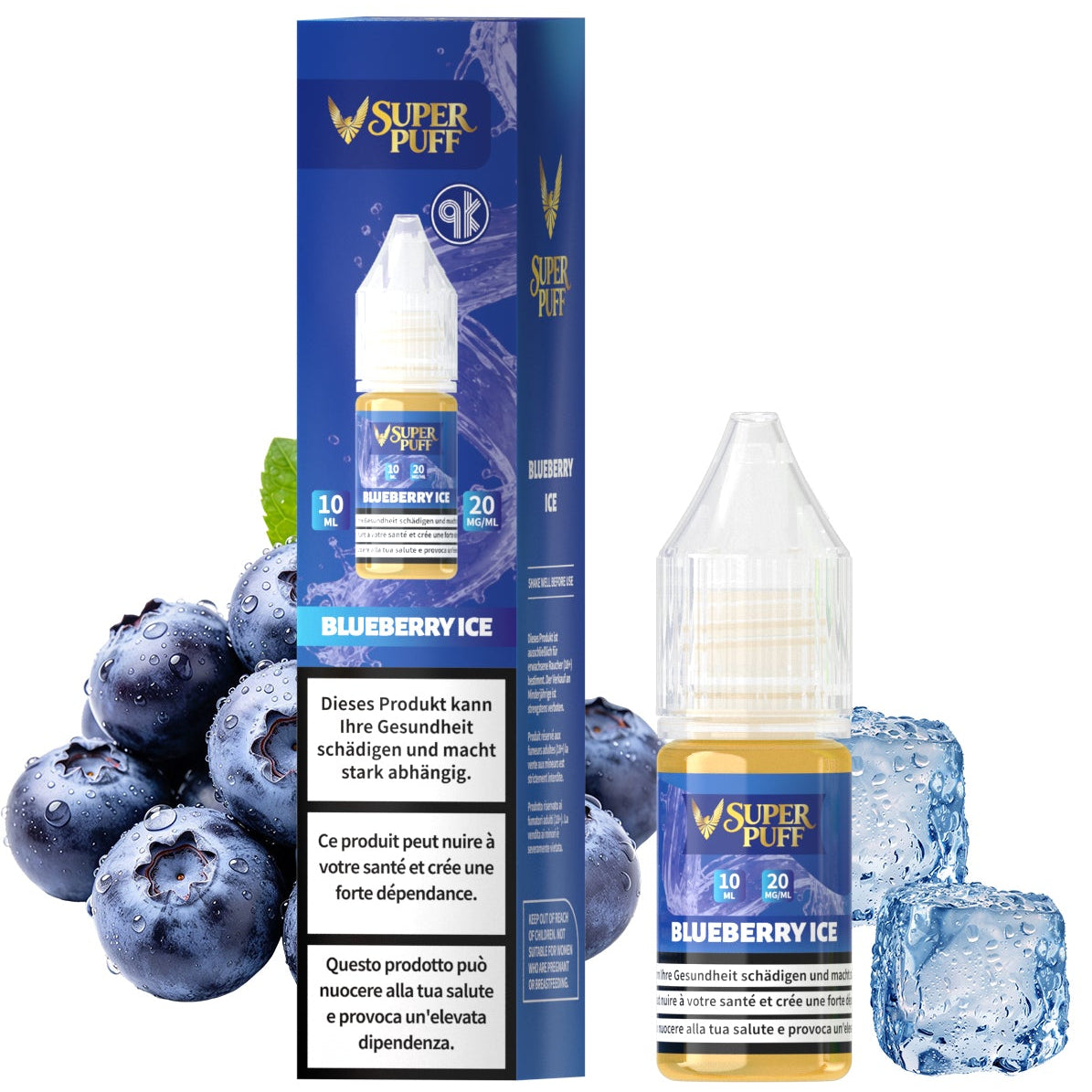 E-liquid Super Puff - Blueberry Ice - 10ml (20mg)