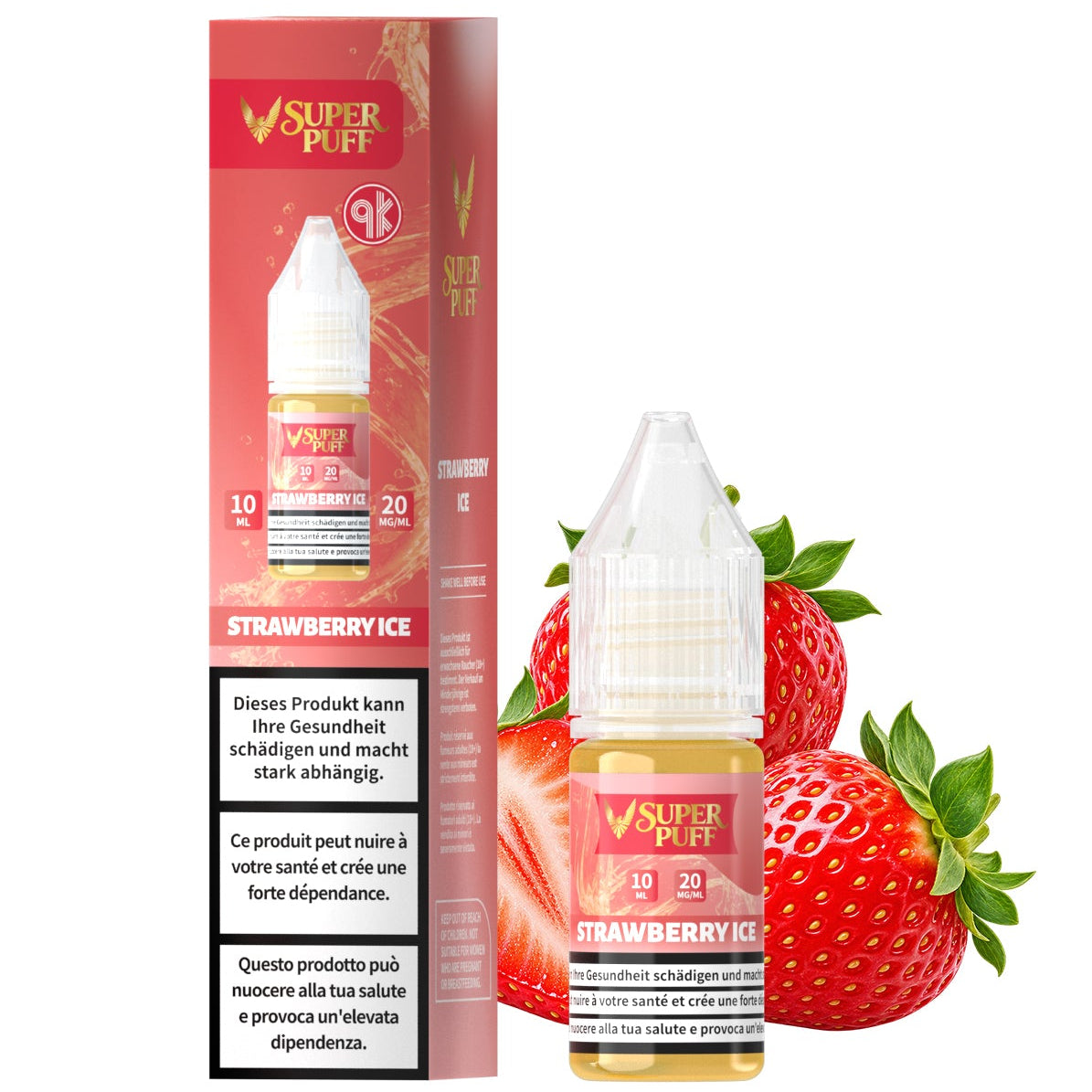 E-Liquid Super Puff - Strawberry Ice - 10ml (20mg)