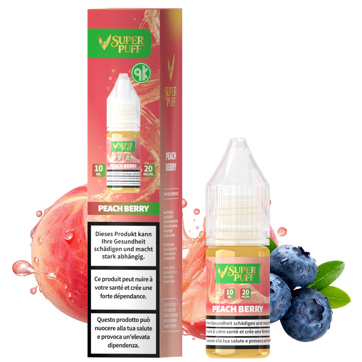 E-liquid Super Puff - Peach Berry - 10ml (20mg)