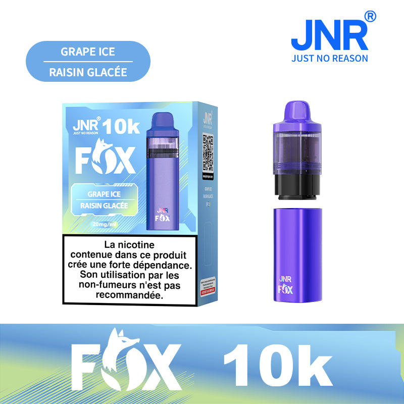 JNR FOX 10k Rechargeable - Grape Ice | Puff Raisin Glacé 10000 Bouffées