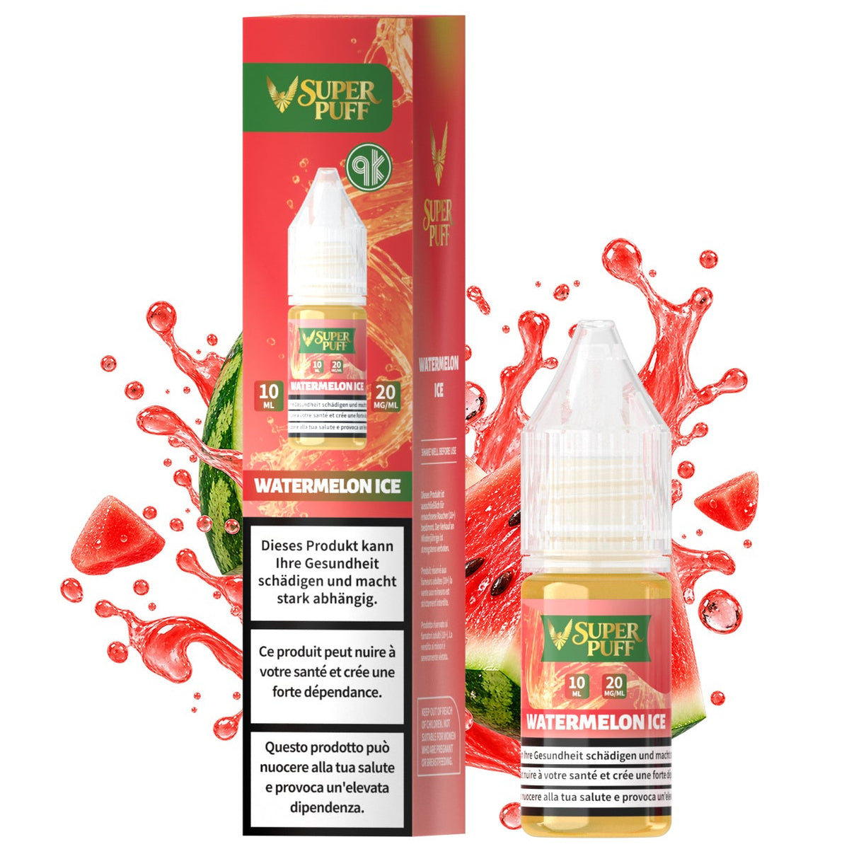 E-Liquide Super Puff - Watermelon Ice - 10ml (20mg)