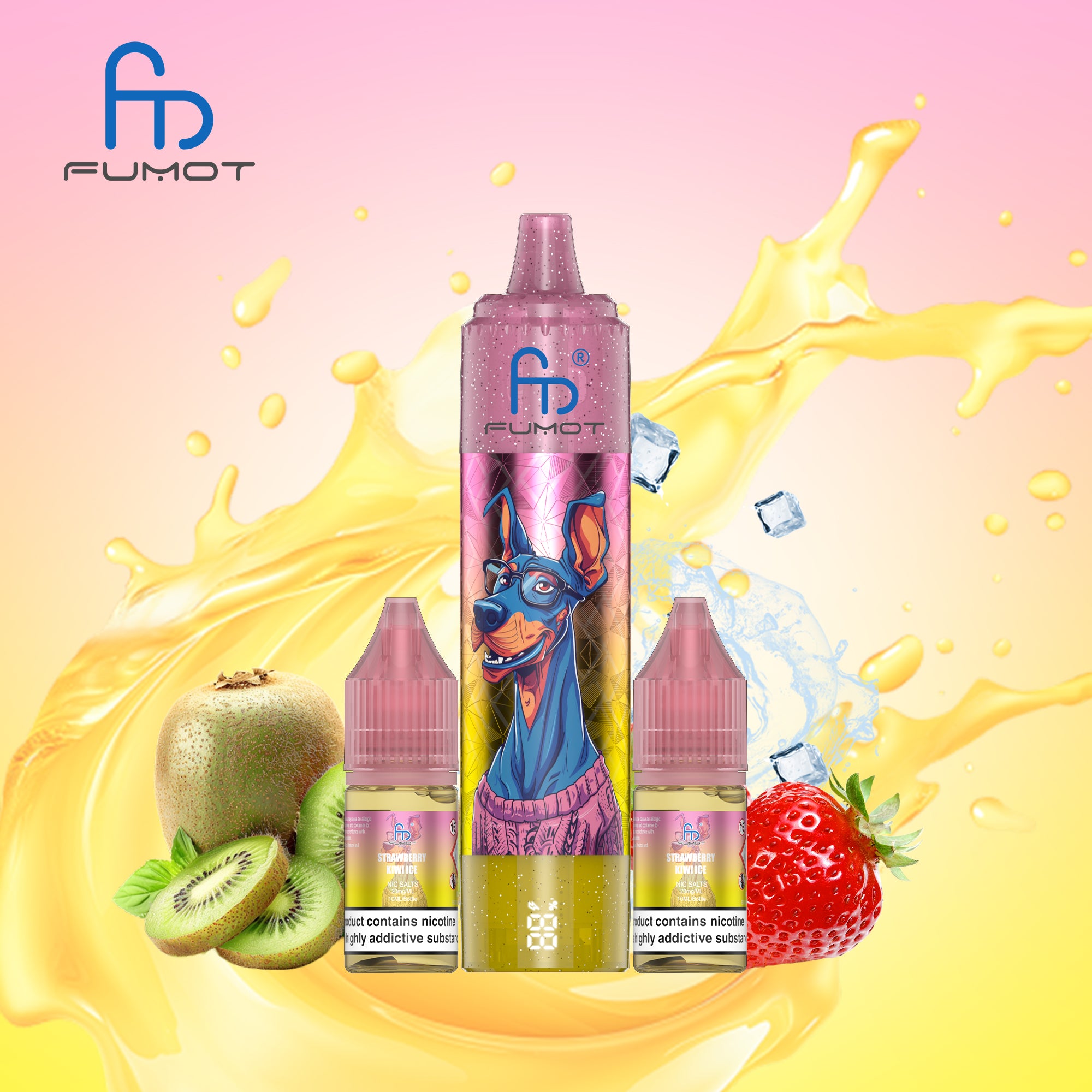 Strawberry Kiwi Ice - Rechargeable Electronic Cigarettes - Fumot Doberman