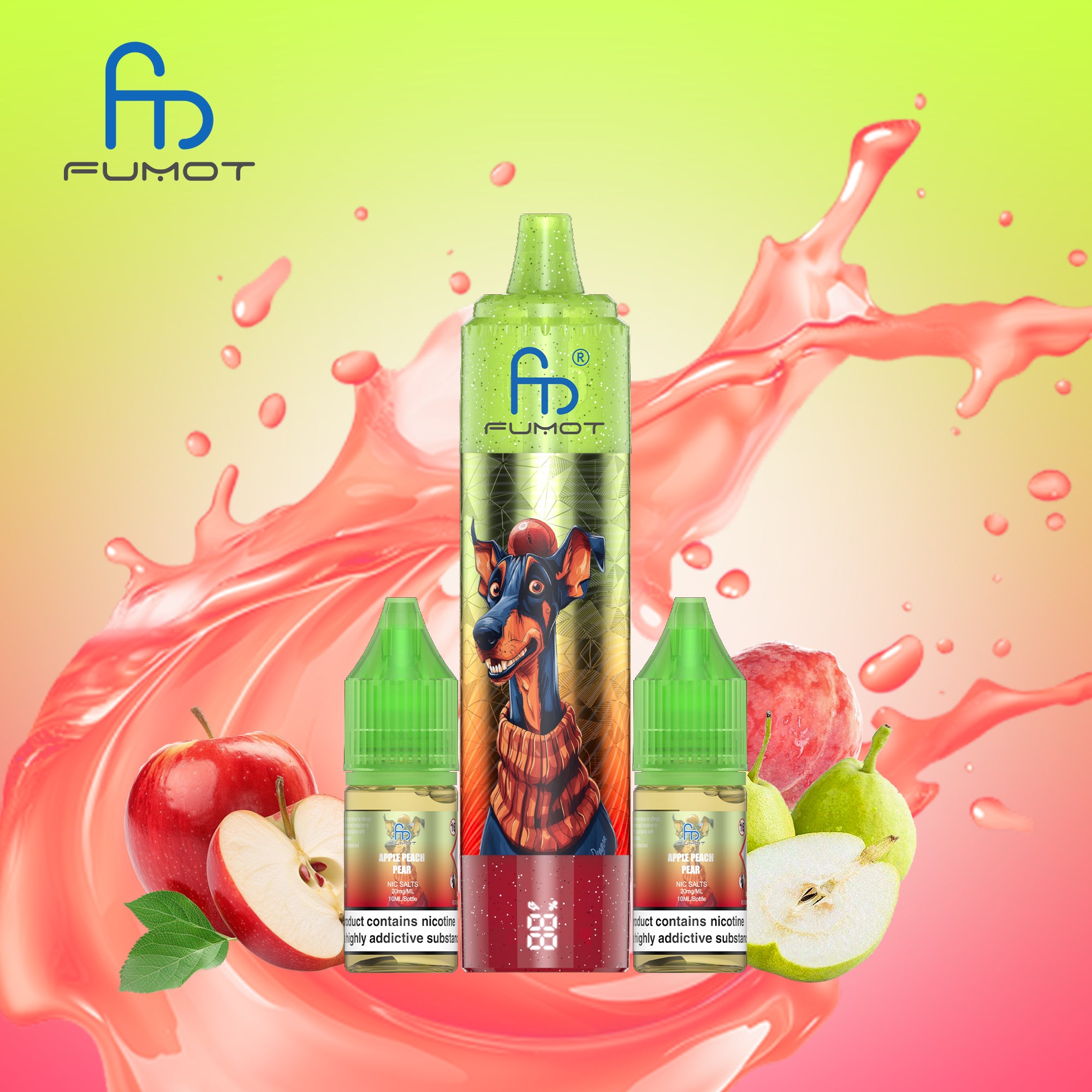 Apple Peach Pear - CIGARETTE ÉLECTRONIQUES RECHARGEABLE - Fumot Doberman