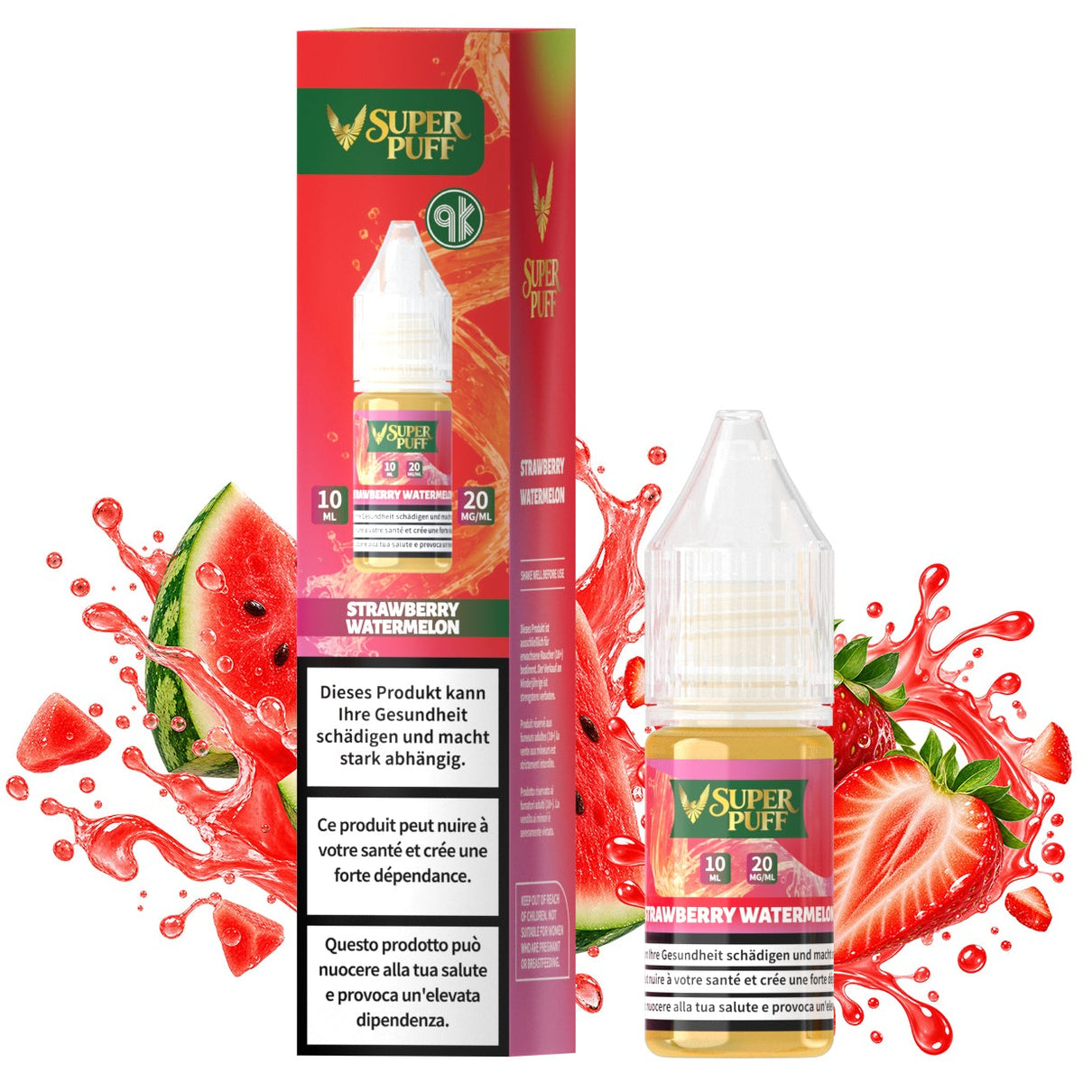 Super Puff E-Liquid - Strawberry Watermelon - 10ml (20mg)
