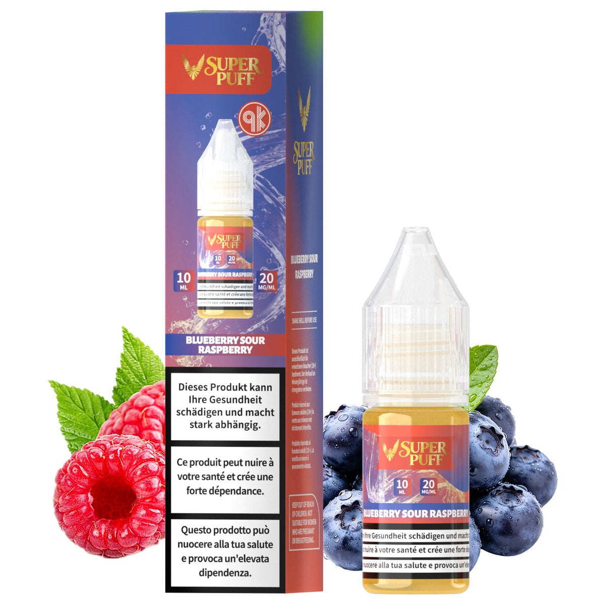 E-Liquid Super Puff - Blueberry Sour Raspberry - 10ml (20mg)
