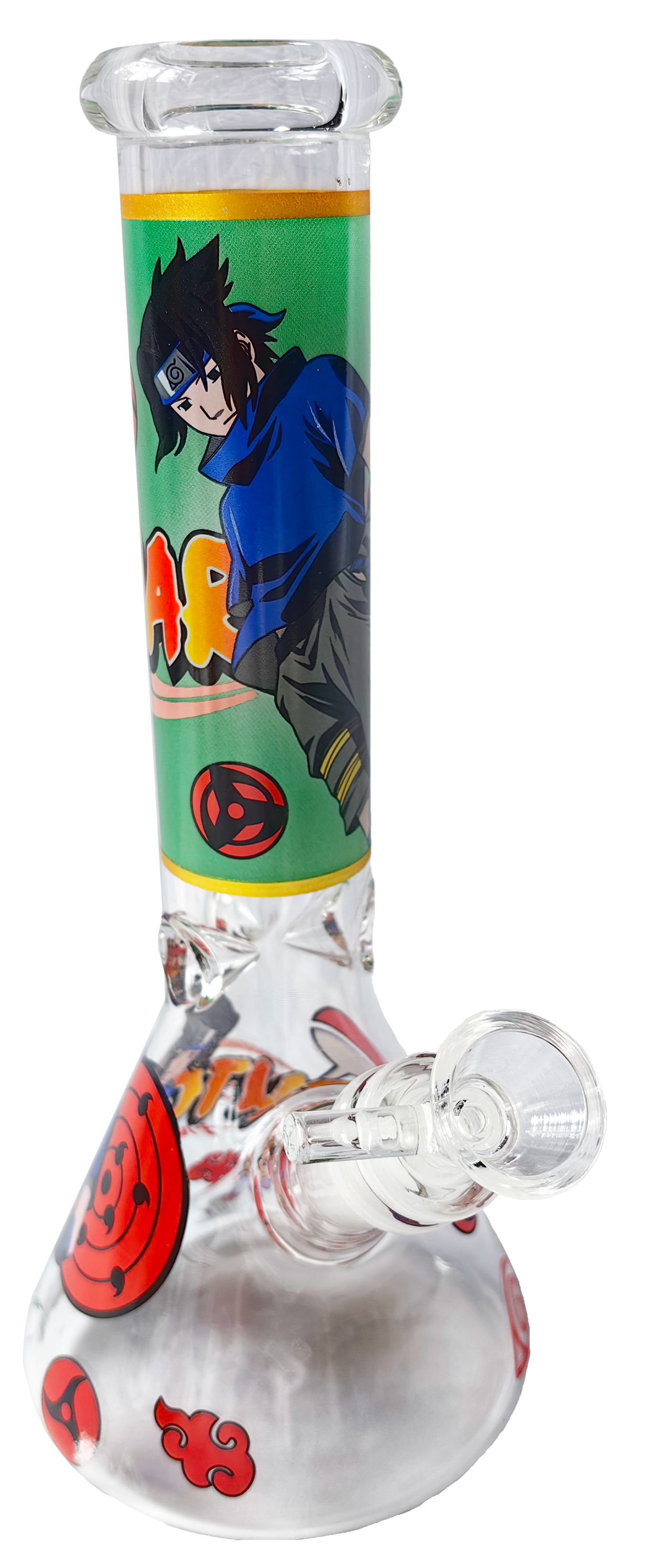 Anime Ninja Printed Glass Beaker Bong 25cm (10") with Ice Catcher