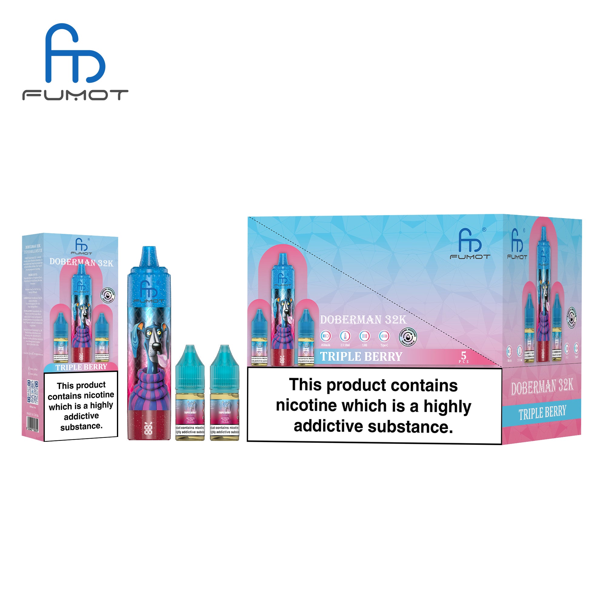 Triple Berry - Rechargeable Electronic Cigarette - Fumot Doberman