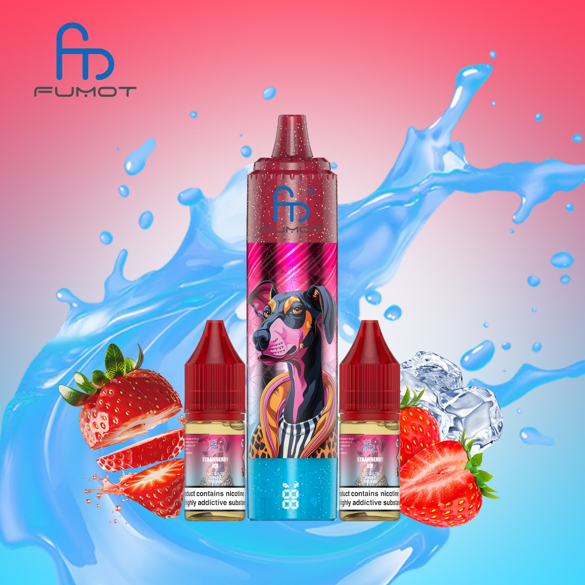 Strawberry Ice - CIGARETTE ÉLECTRONIQUES RECHARGEABLE - Fumot Doberman