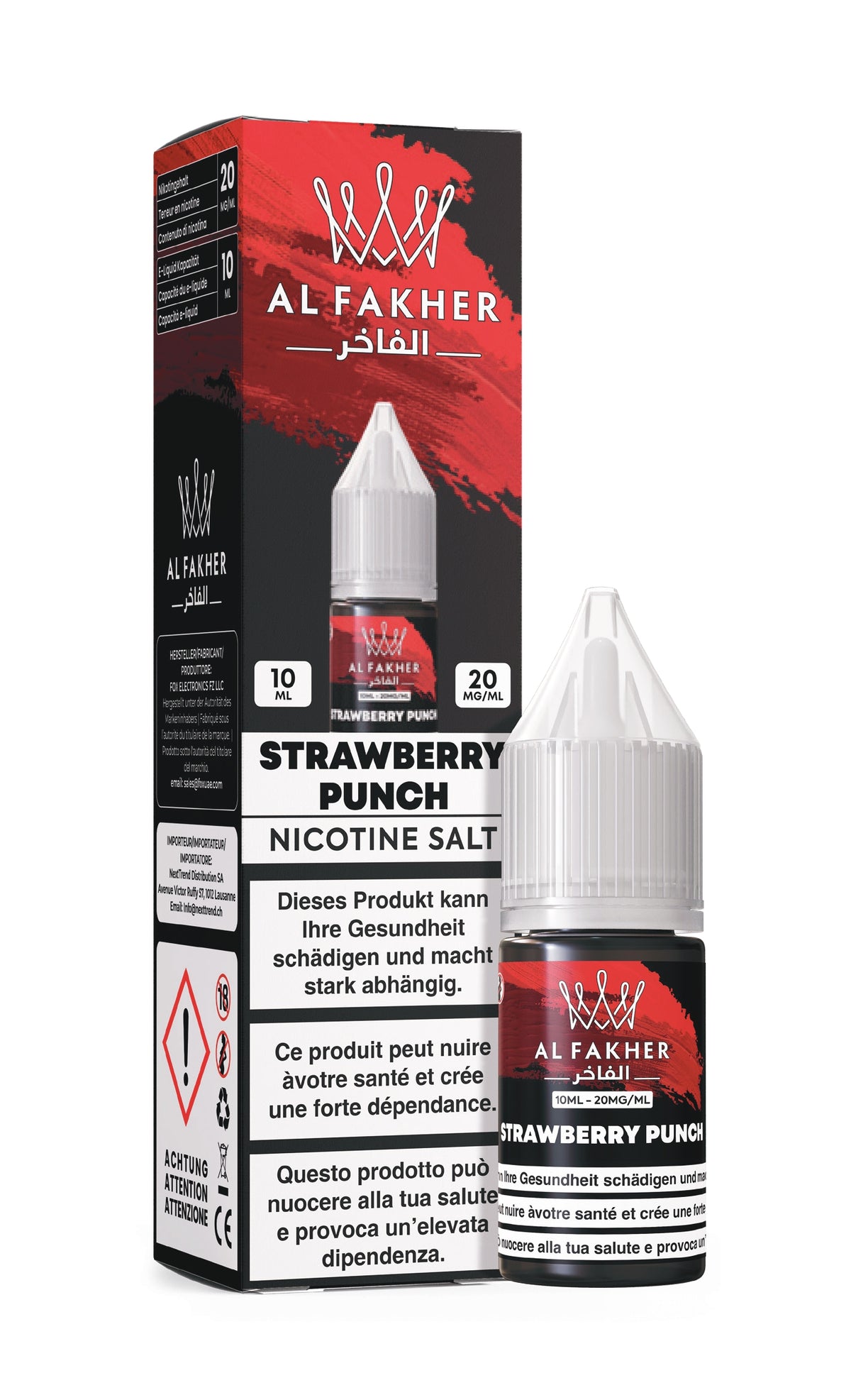 Al Fakher Strawberry Punch - E-liquide aux sels de nicotine - 10 ml - 20 mg/ml