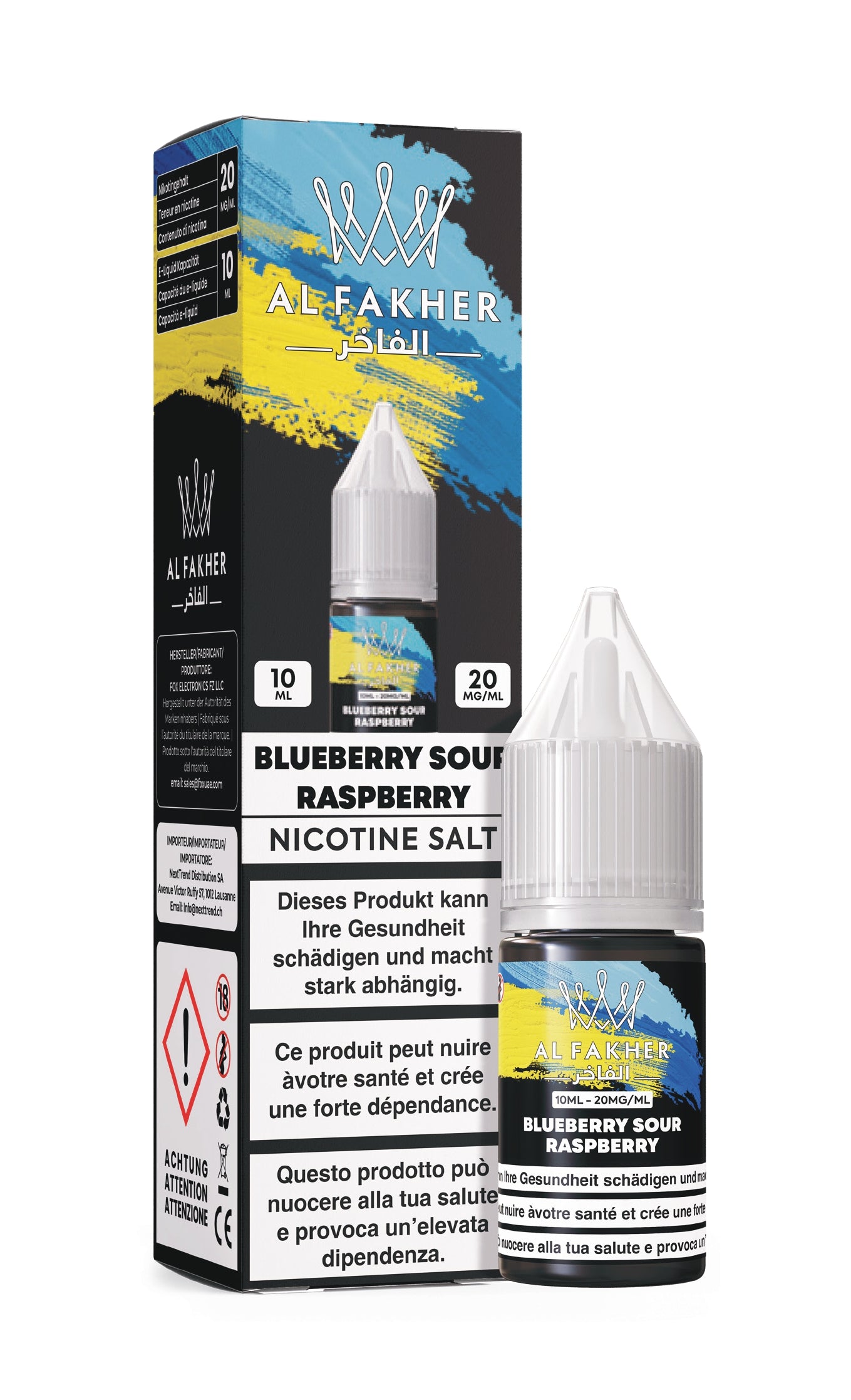 Al Fakher Blueberry Sour Raspberry - E-liquide aux sels de nicotine - 10 ml - 20 mg/ml