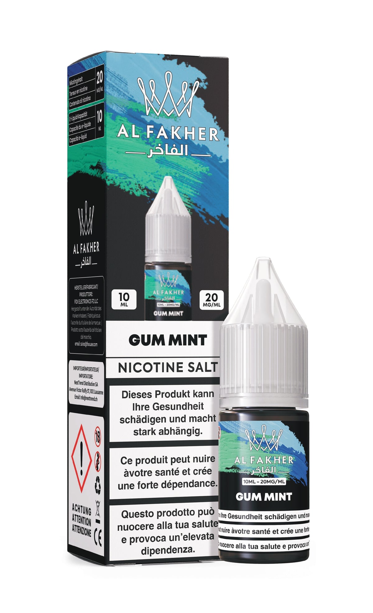 Al Fakher Gum Mint - E-liquide aux sels de nicotine - 10 ml - 20 mg/ml