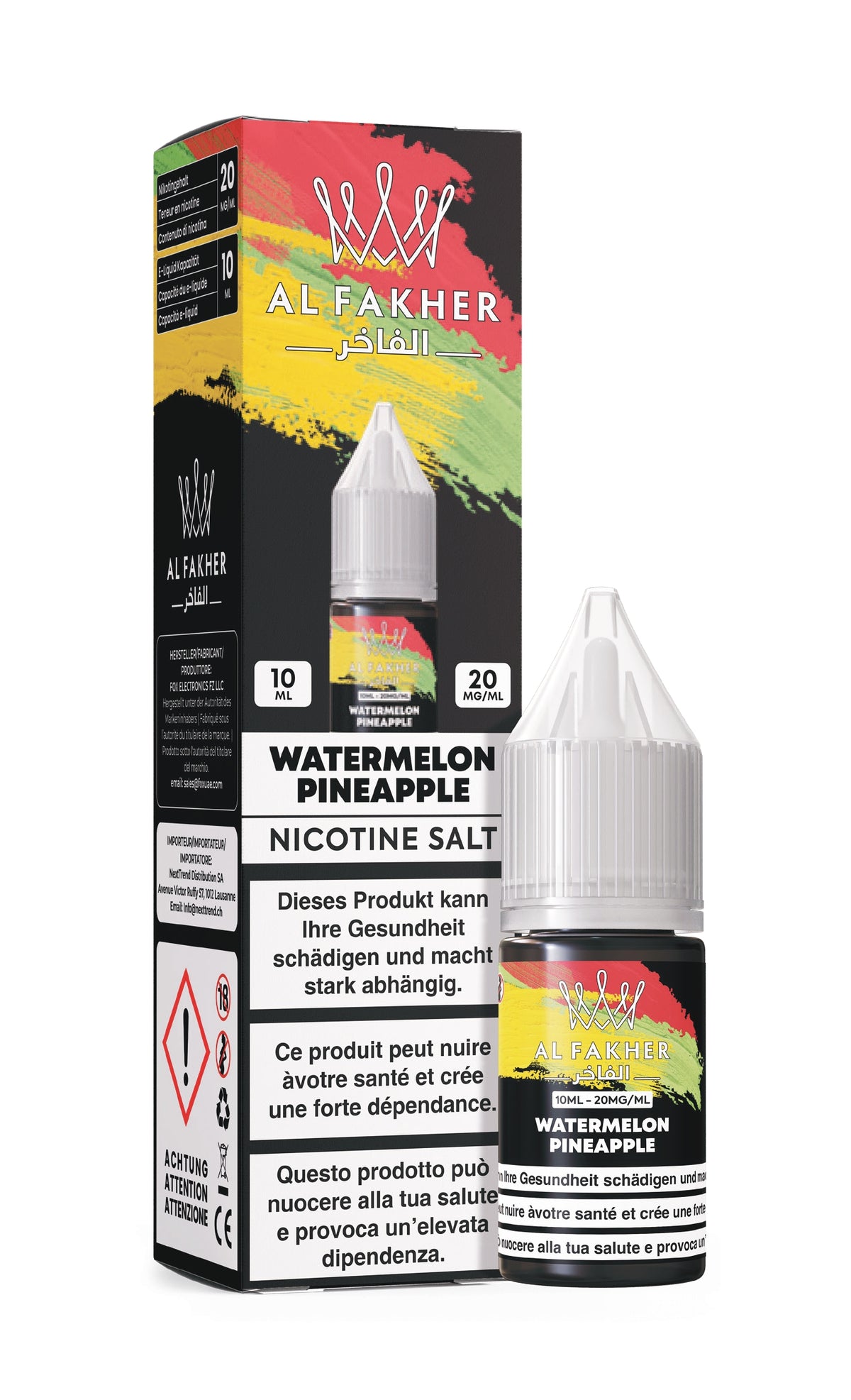 Al Fakher Watermelon Pineapple - E-liquide aux sels de nicotine - 10 ml - 20 mg/ml