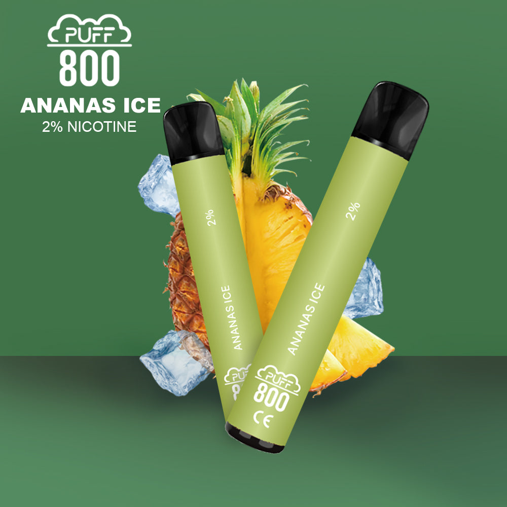 Vape jetable avec nicotine - PUFF 800 - Ananas Ice | puff 800 2%,puff8002%