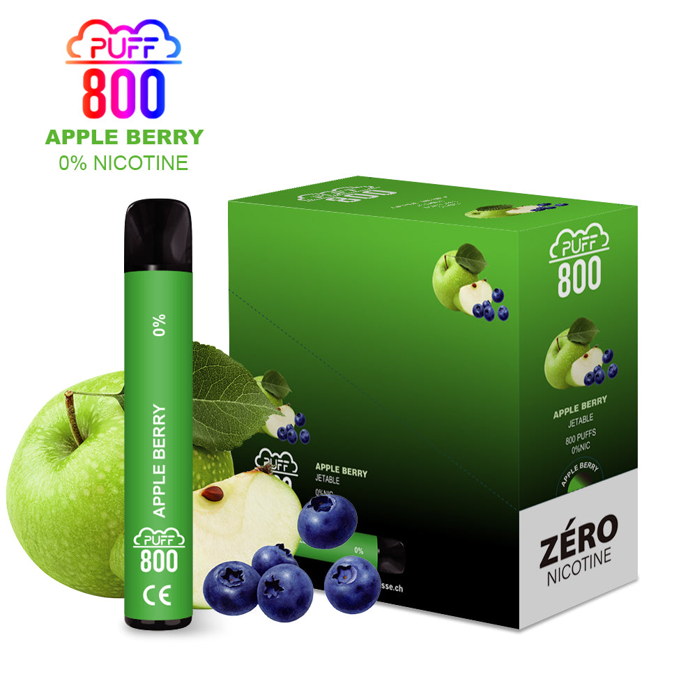 Vape jetable sans nicotine - PUFF 800 - Apple Berry | puff 0%,zero nicotine