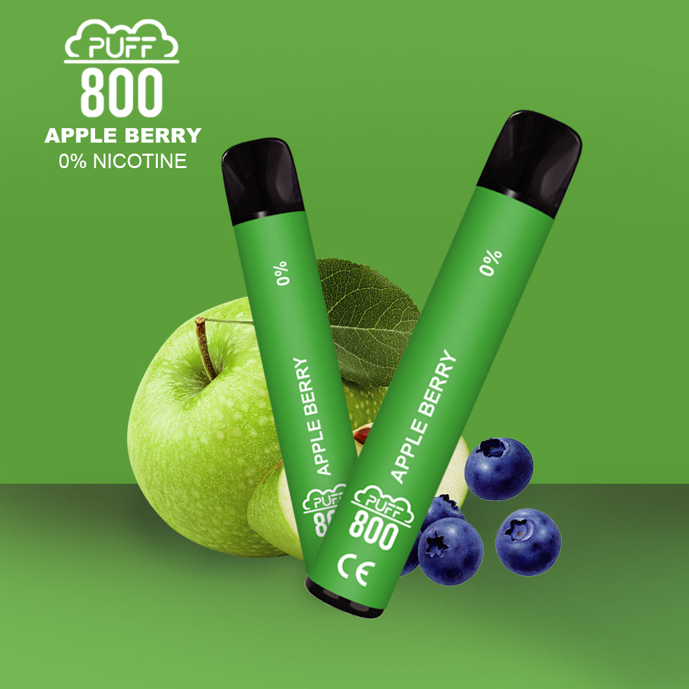 Vape jetable sans nicotine - PUFF 800 - Apple Berry | puff 0%,zero nicotine