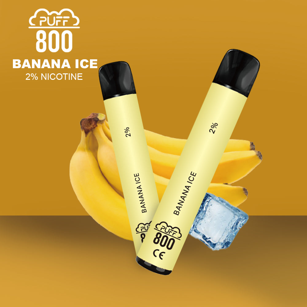 Vape jetable avec nicotine - Puff 800 - Banana Ice | puff 800 2%,puff8002%