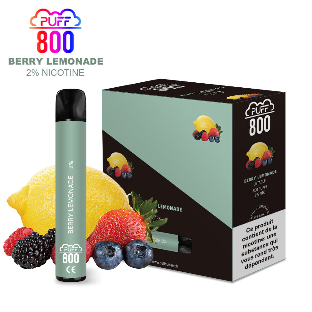 Vape jetable avec nicotine - Puff 800 - Berry Lemonade | puff 800 2%,puff8002%