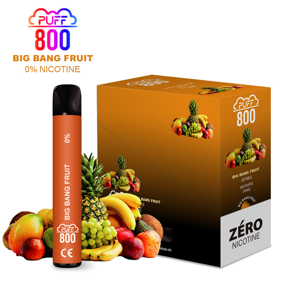 Vape jetable sans nicotine - Puff 800 - Big Bang Fruit | puff 0%,zero nicotine