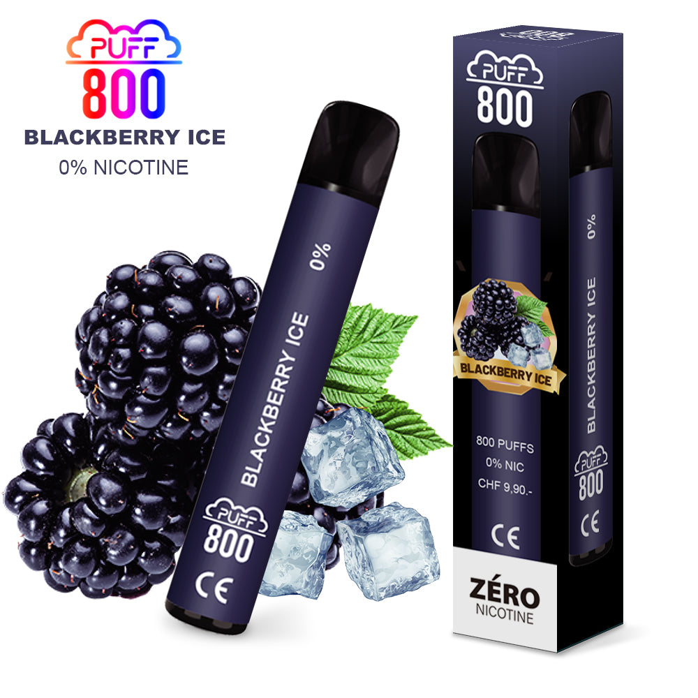 Vape jetable sans nicotine - Puff 800 - Blackberry Ice | puff 0%,zero nicotine