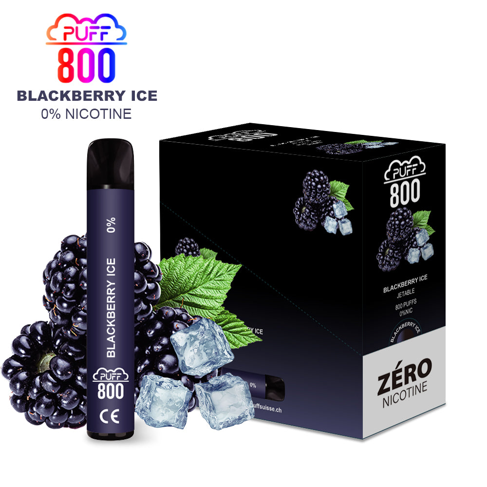 Vape jetable sans nicotine - Puff 800 - Blackberry Ice | puff 0%,zero nicotine