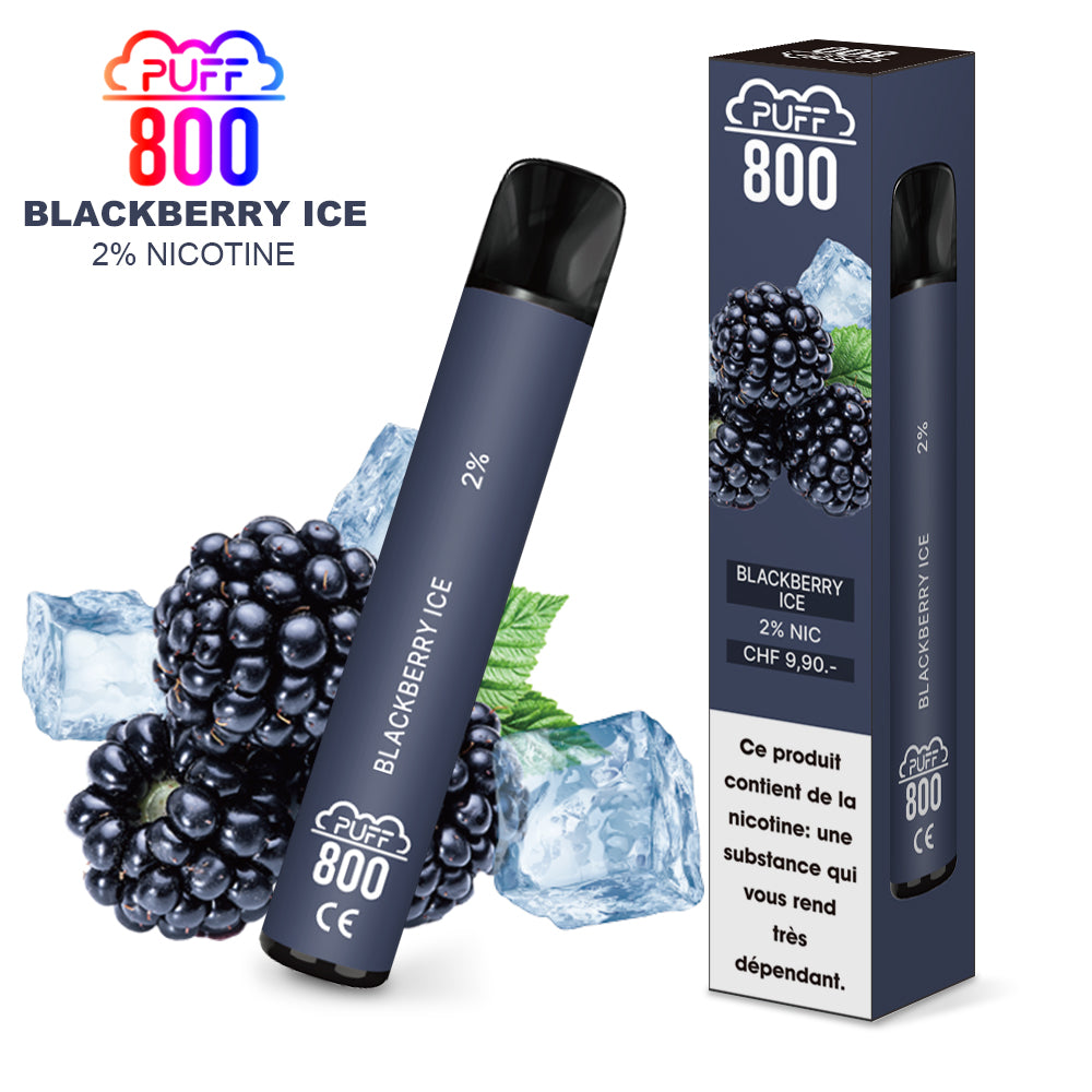 Vape jetable avec nicotine - Puff 800 - Blackberry Ice | puff 800 2%,puff8002%