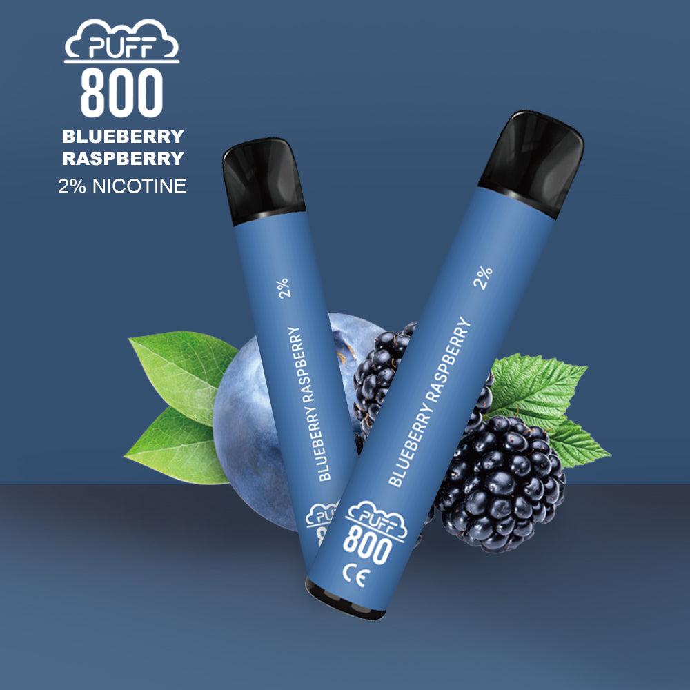 Vape jetable avec nicotine - Puff 800 - Blueberry Raspberry | puff 800 2%,puff8002%