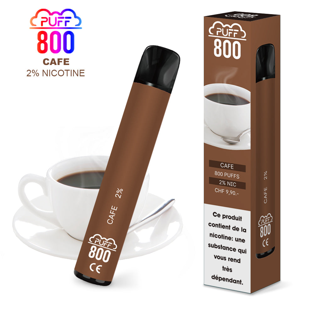 Vape avec nicotine à la saveur café - Puff 800 | puff 800 2%,puff8002%