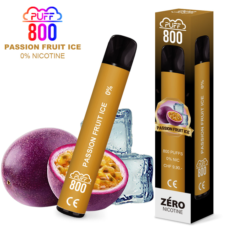 PASSION FRUIT ICE - PUFF 800 0% | puff 0%,puff 800 2% nicotine,zero nicotine