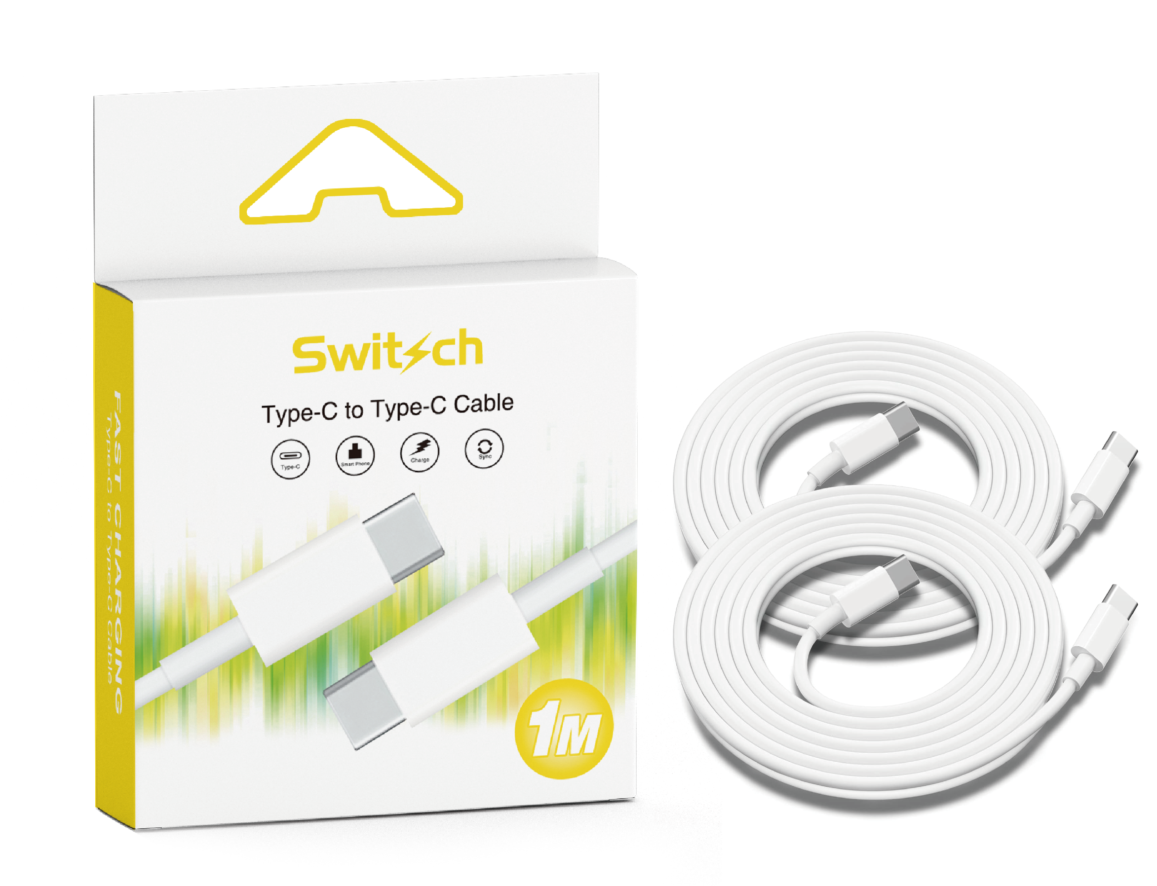 Cavo USB-C a USB-C (1m) - Ricarica Rapida & Sincronizzazione ad Alta Velocità - Per Samsung, MacBook, Android - Switch