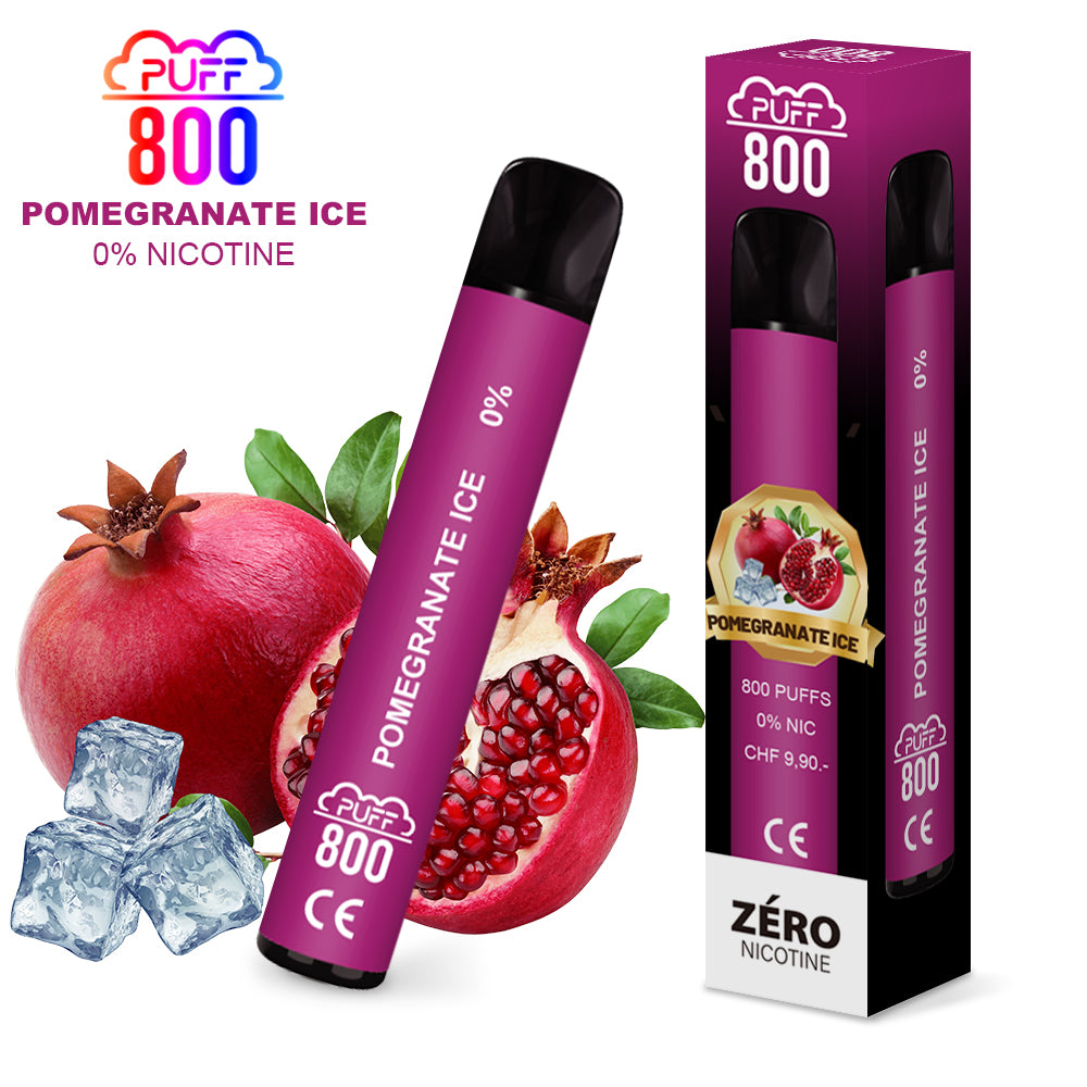 POMEGRANATE ICE - PUFF 800 0% | puff 0%,puff 800 2% nicotine,zero nicotine