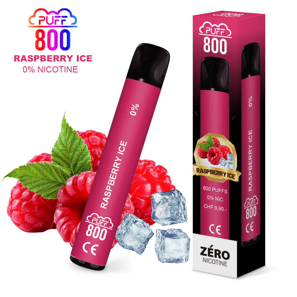 RASPBERRY ICE - PUFF 800 0% | puff 0%,zero nicotine