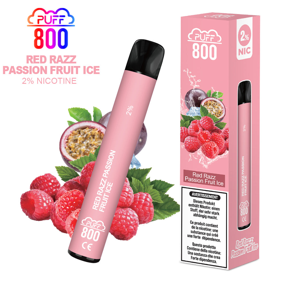 RED RAZZ PASSION FRUIT ICE - Puff 800 2%