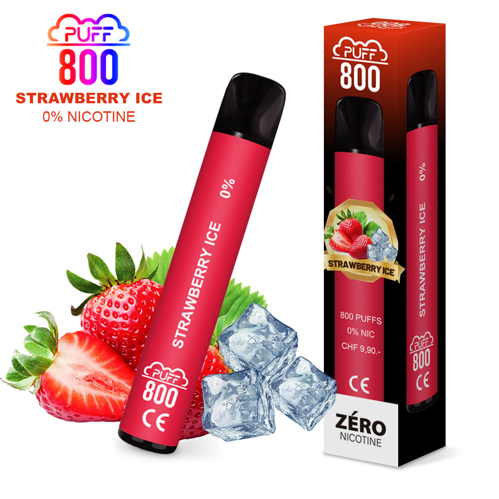 Strawberry Ice - PUFF 800 0% | puff 0%,zero nicotine