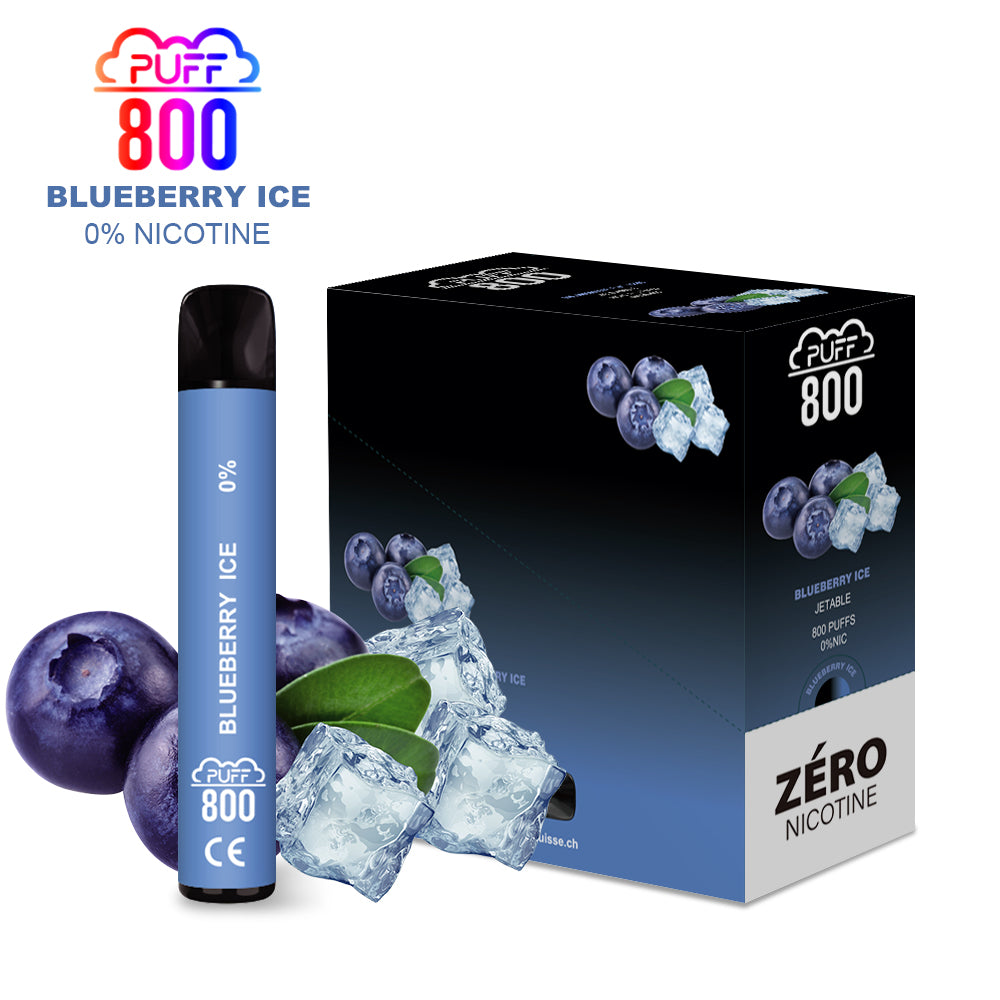 Vape jetable sans nicotine - Puff 800 - Blueberry Ice | puff 0%,zero nicotine