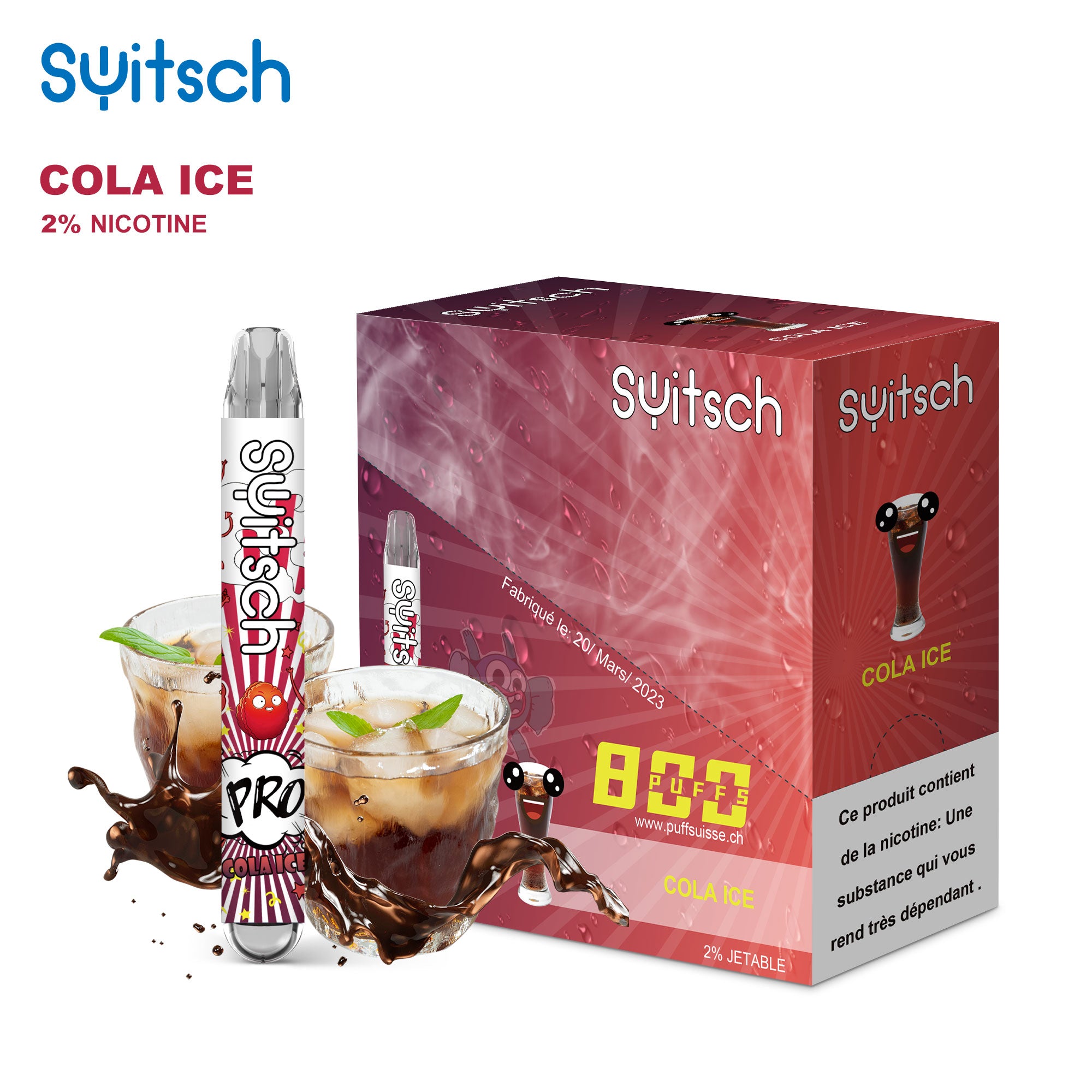 Cola Ice - Puff Pro 2% | Switsch coloré