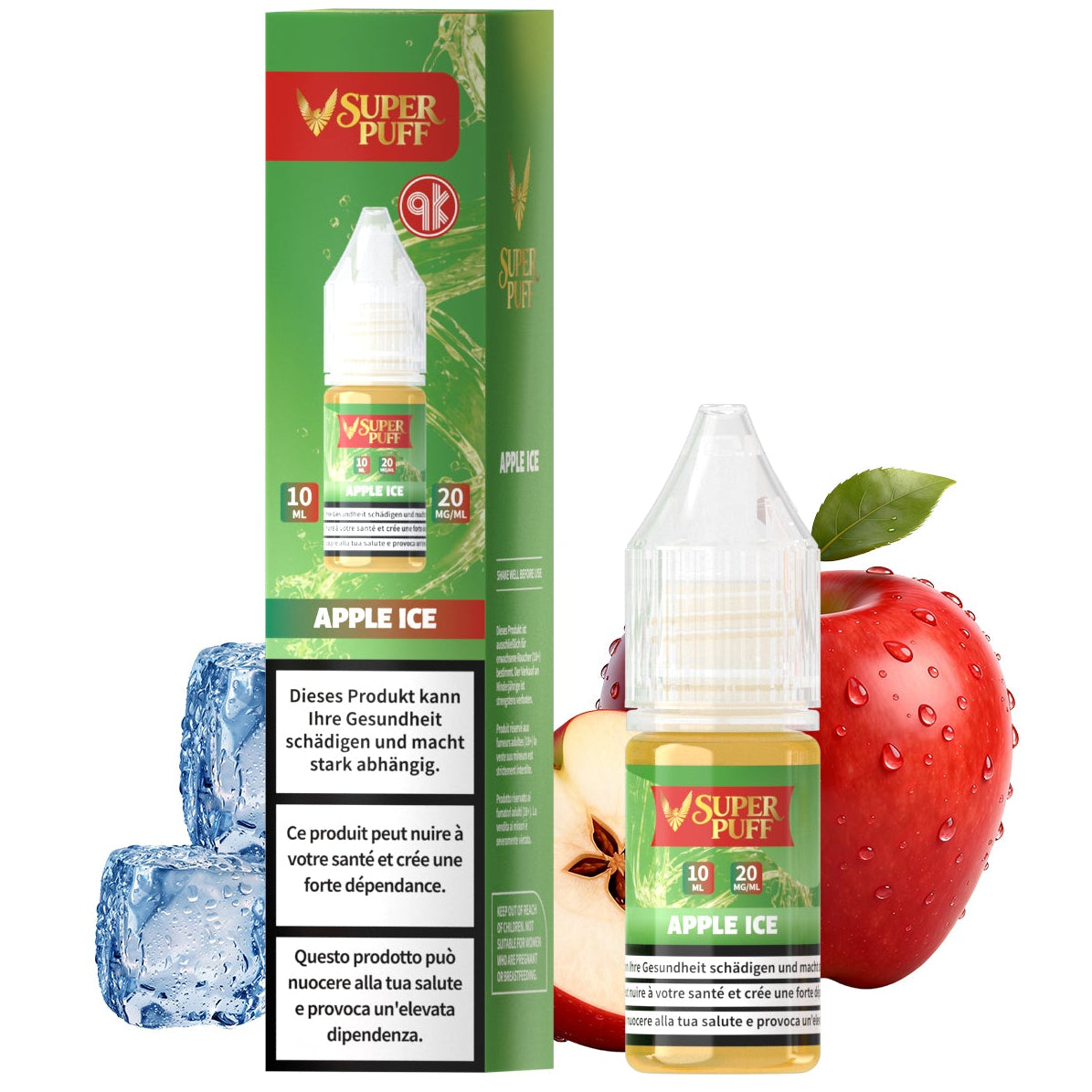 Super Puff E-Liquid - Apple Ice - 10ml (20mg)