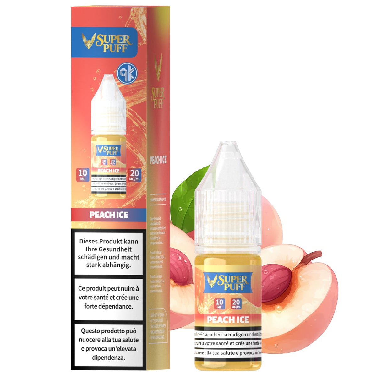 Super Puff E-Liquid - Peach Ice - 10ml (20mg)