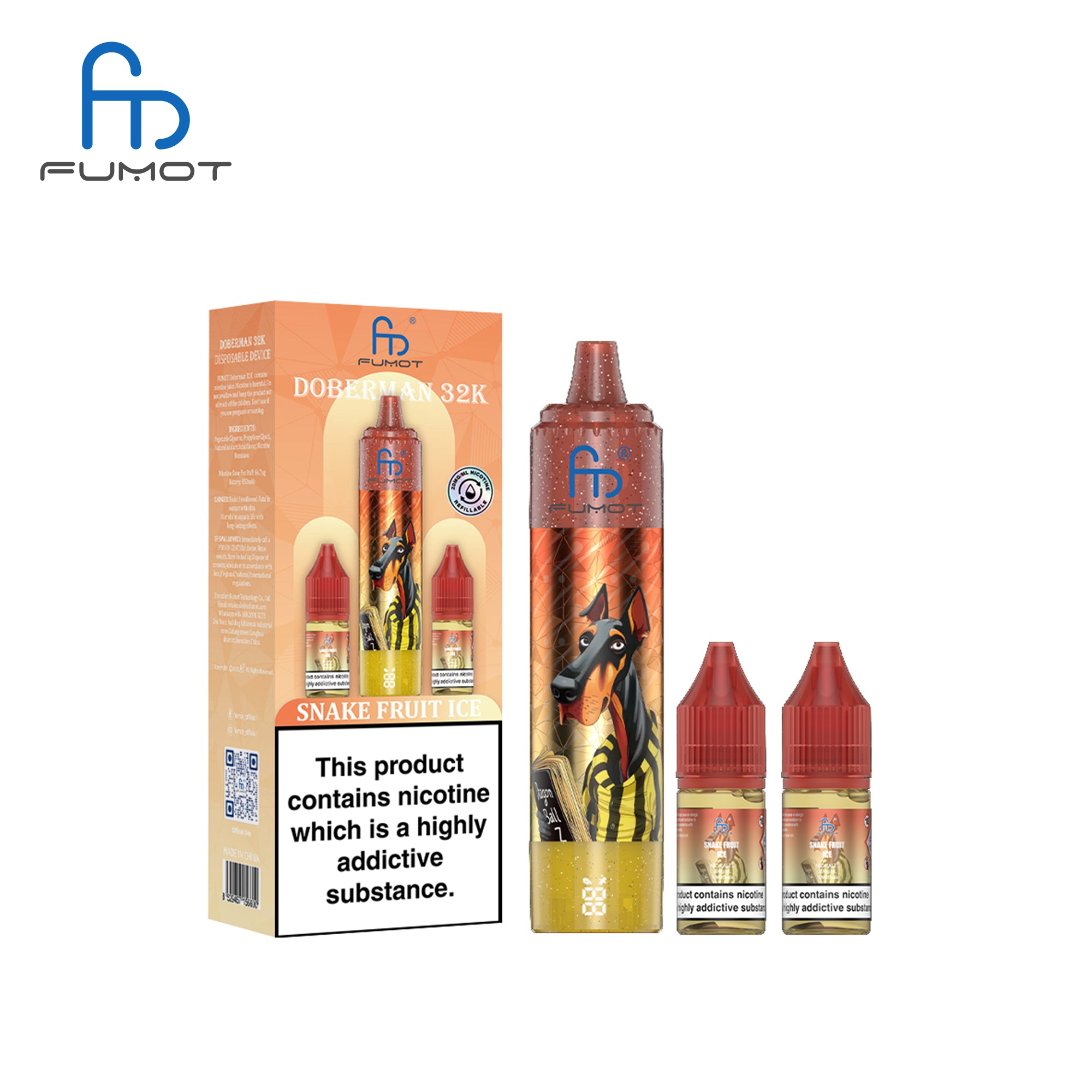 Snake Fruit Ice - CIGARETTE ÉLECTRONIQUES RECHARGEABLE - Fumot Doberman