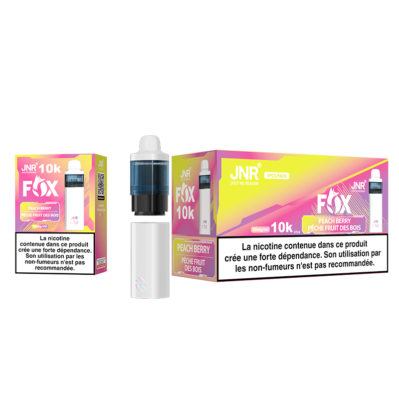 JNR FOX 10k Rechargeable - Peach Berry | Puff Pêche Fruit des Bois 10000 Bouffées