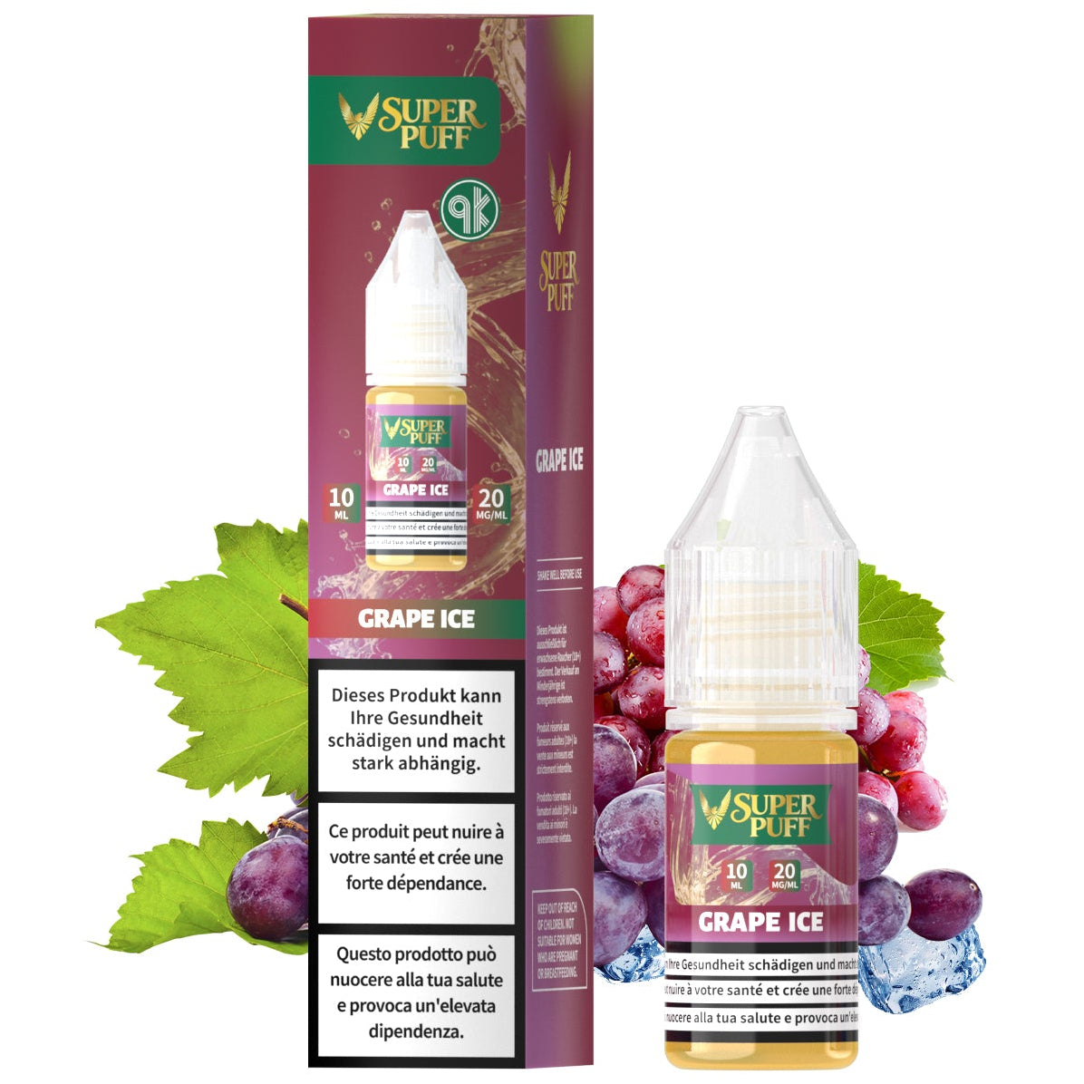 E-Liquid Super Puff - Grape Ice - 10ml (20mg)