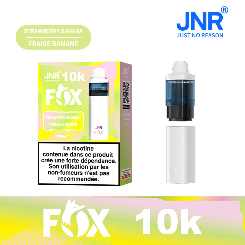 JNR FOX 10k Rechargeable - Strawberry Banana | Puff Fraise Banane 10000 Bouffées