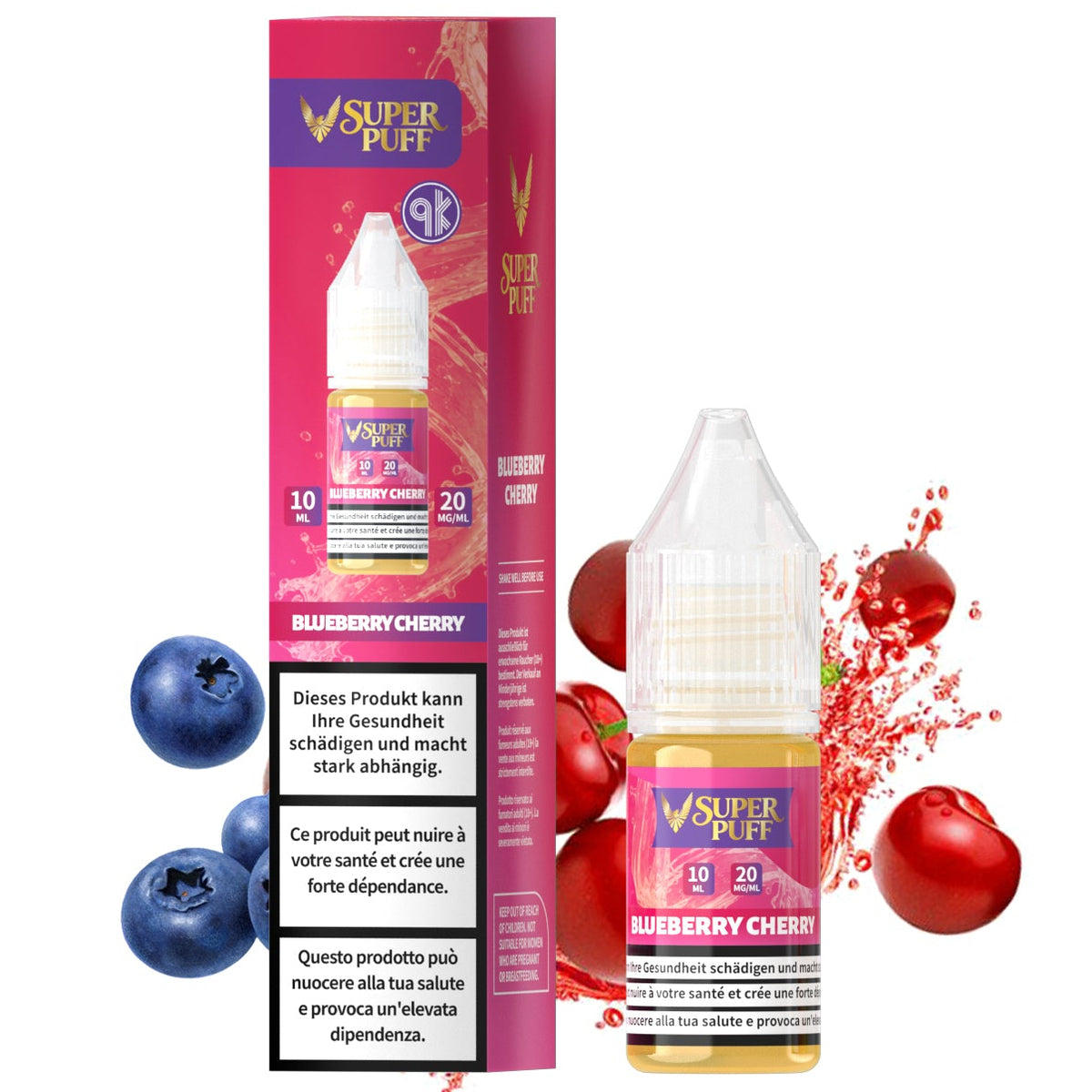 E-liquido Super Puff - Blueberry Cherry - 10ml (20mg)