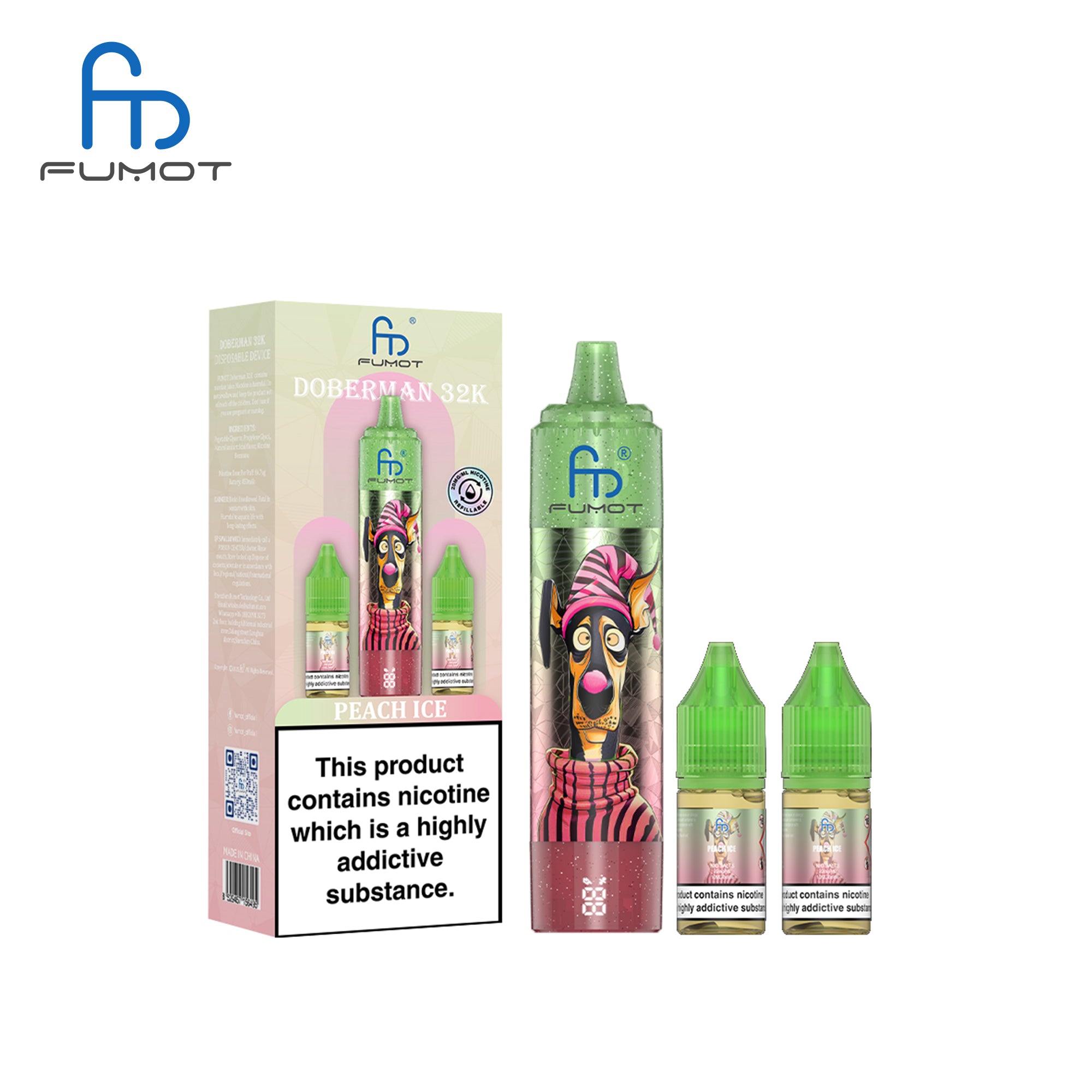 Peach Ice - CIGARETTE ÉLECTRONIQUES RECHARGEABLE - Fumot Doberman