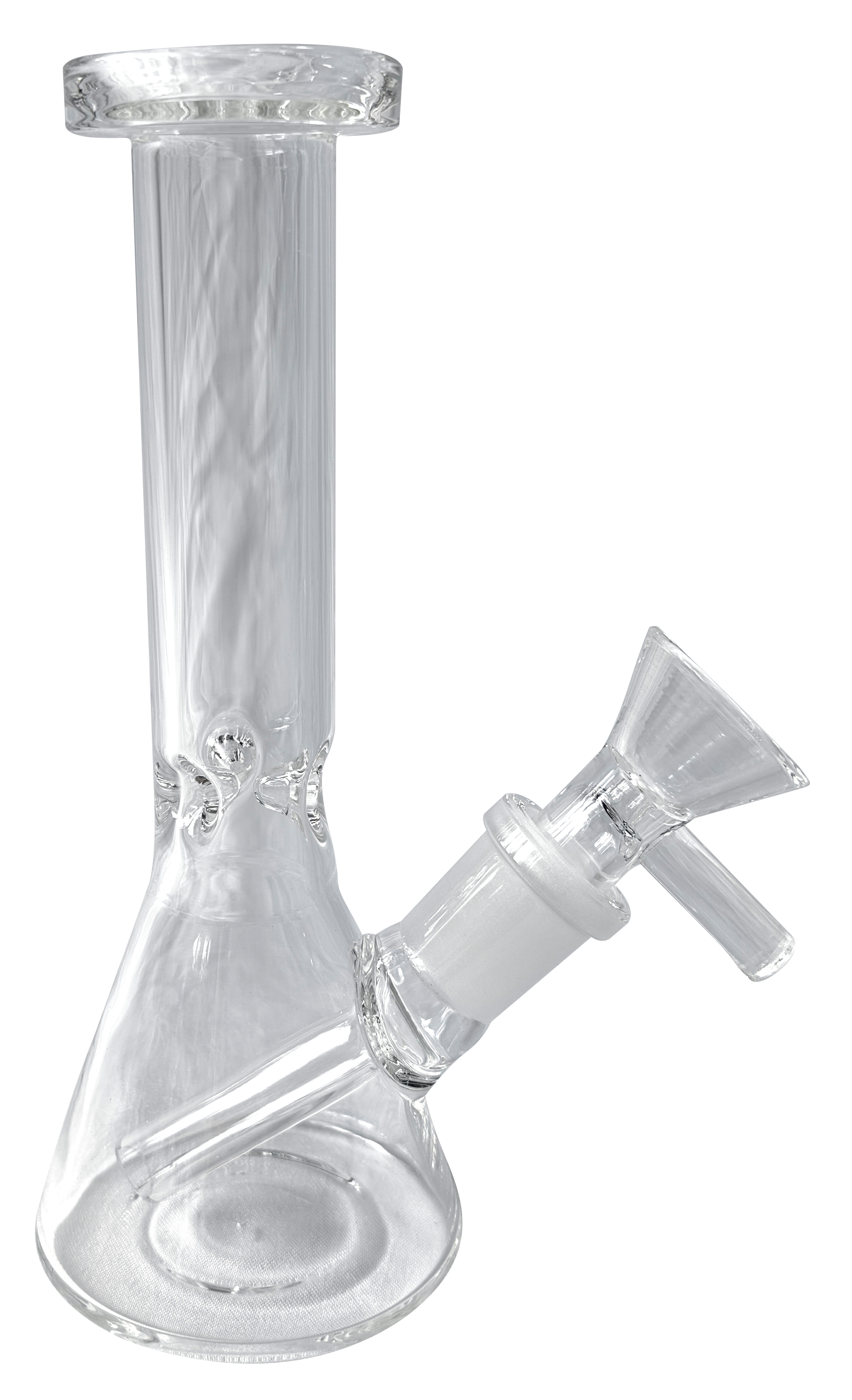 Transparent Glass Beaker Bong 15cm (5.9") - Compact Water Pipe with Ice System