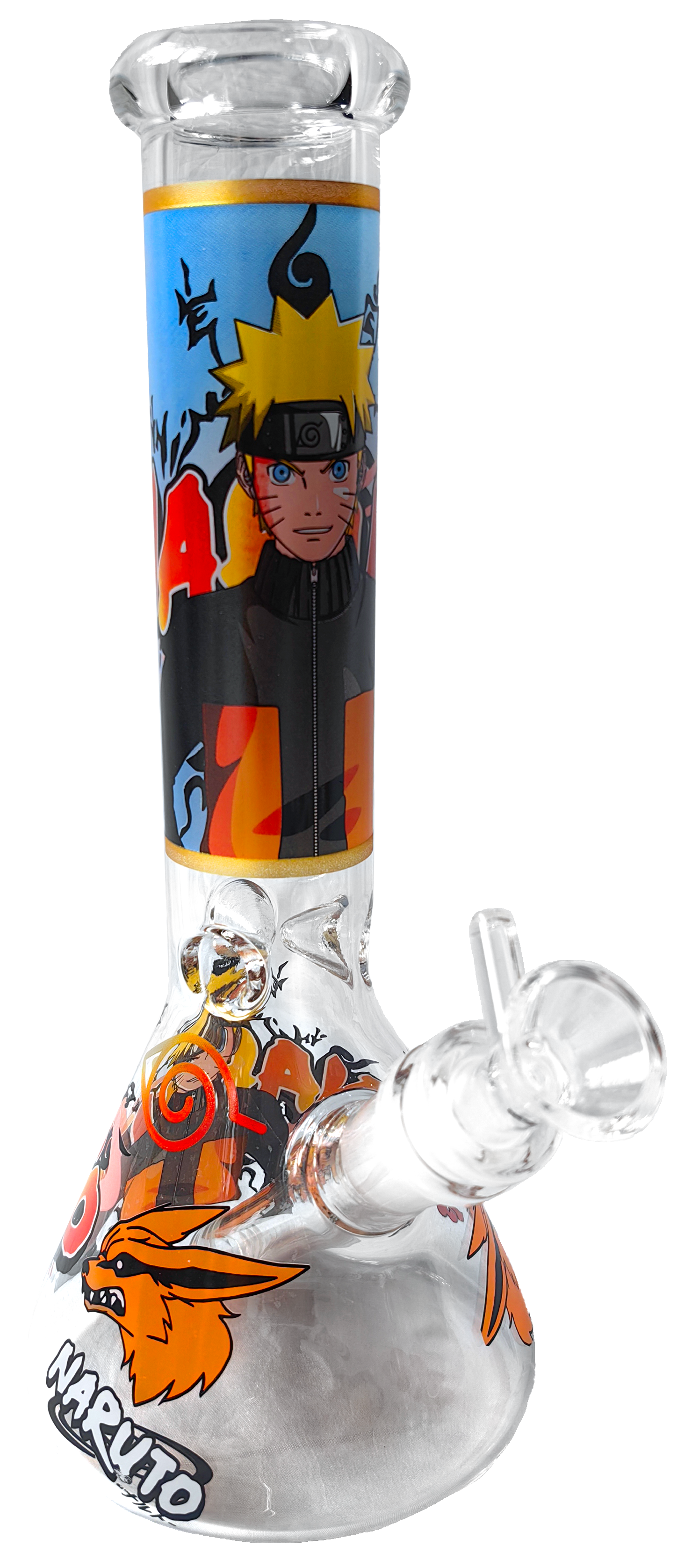 Anime Ninja Printed Glass Beaker Bong 25cm (10") with Ice Catcher