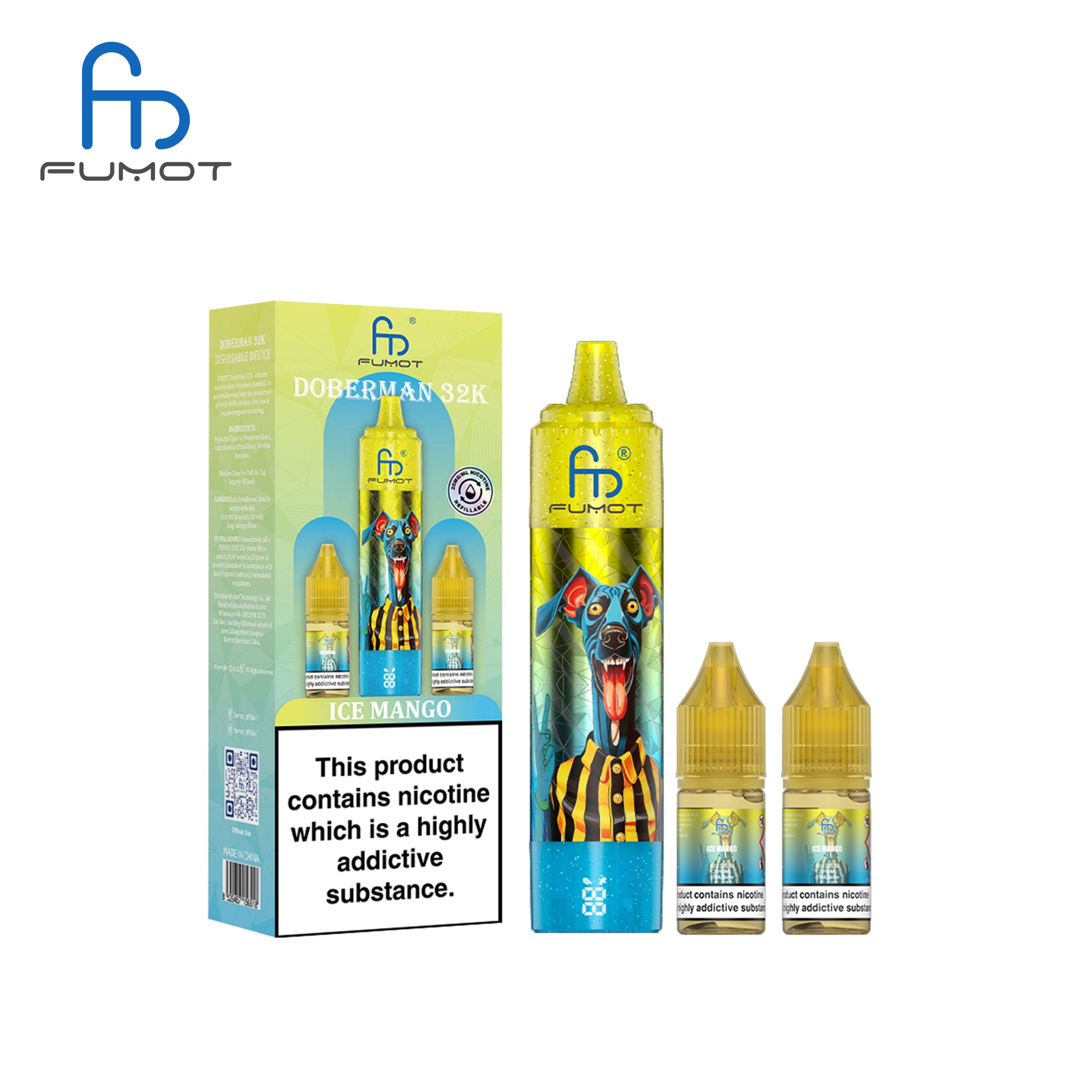 Ice Mango - CIGARETTE ÉLECTRONIQUES RECHARGEABLE - Fumot Doberman