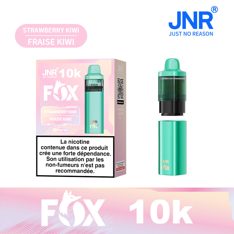JNR FOX 10k Rechargeable - Strawberry Kiwi | Puff Fraise Kiwi 10000 Bouffées