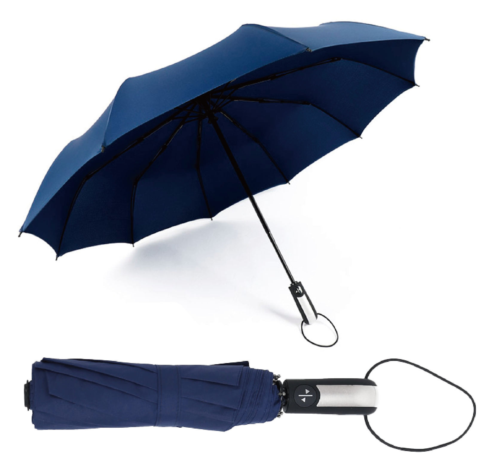 Parapluie Automatique Pliable Anti-Vent (Bleu) - Ouverture et Fermeture Rapide à un Bouton