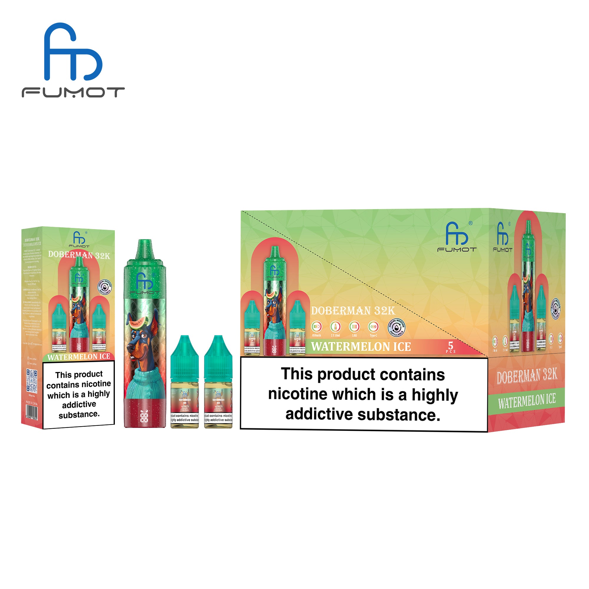 Watermelon Ice - RECHARGEABLE ELECTRONIC CIGARETTES - Fumot Dobermam
