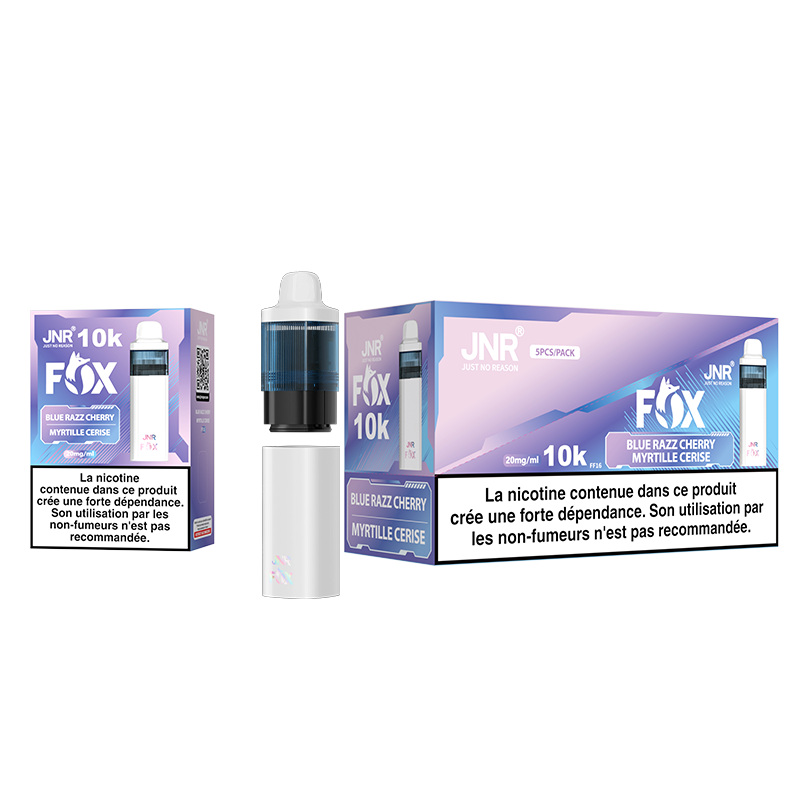 JNR FOX 10k Rechargeable - Blueberry Cherry | Puff Myrtille Cerise 10000 Bouffées